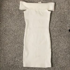 Brand new off the shoulder tight white dress.